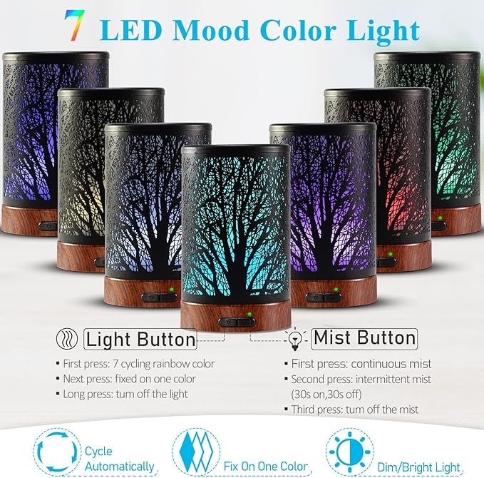 Essential Oil Diffuser - 150ML Metal Aromatherapy Diffuser - Image 2