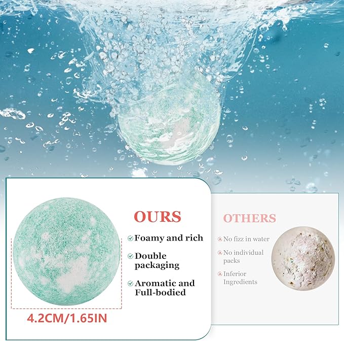 Bath Bombs for Women Gift Set, Handmade Bubble Bath & Fizzy, for Bubble Bath Spa - Image 4