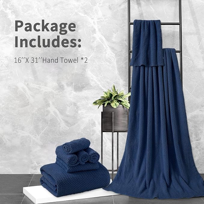 Hand Towels Set 2 Pack-16“x31”, Ultra Soft Microfibers Bathroom Towel Set - Image 7