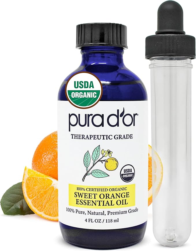 PURA D'OR Organic Sweet Orange Essential Oil 100% Pure & Natural Therapeutic by PURADOR