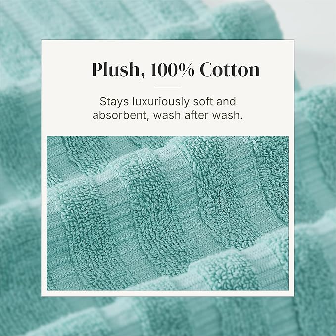 Modern Threads Classic Diamond 6-Piece 100% Cotton Towel Set – Yarn Dyed - Image 5