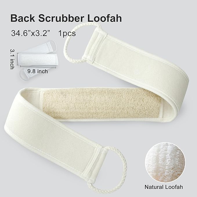 Premium Natural Loofah Exfoliating Scrubber Set - Image 2