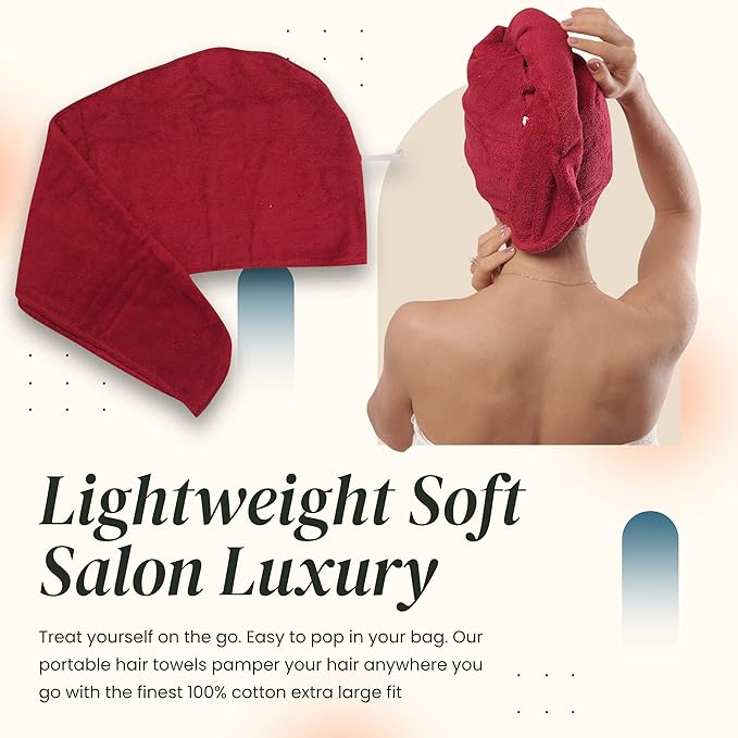 Extra Large Waffle Cotton Hair Towel Wrap - Image 5