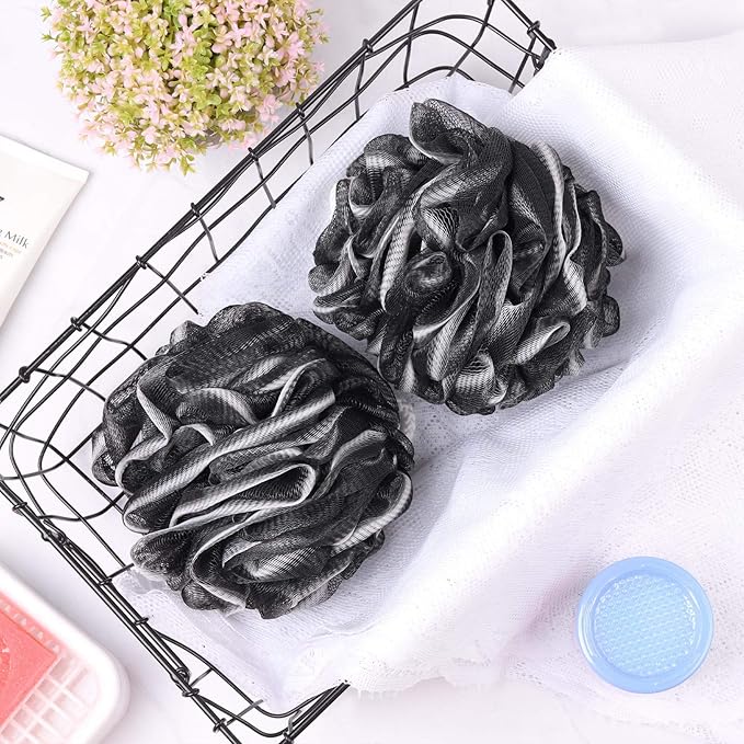 BTYMS 4 Pieces Shower Loofahs Bath Scrunchies 75g/pcs Large Bath Sponge Body - Image 5