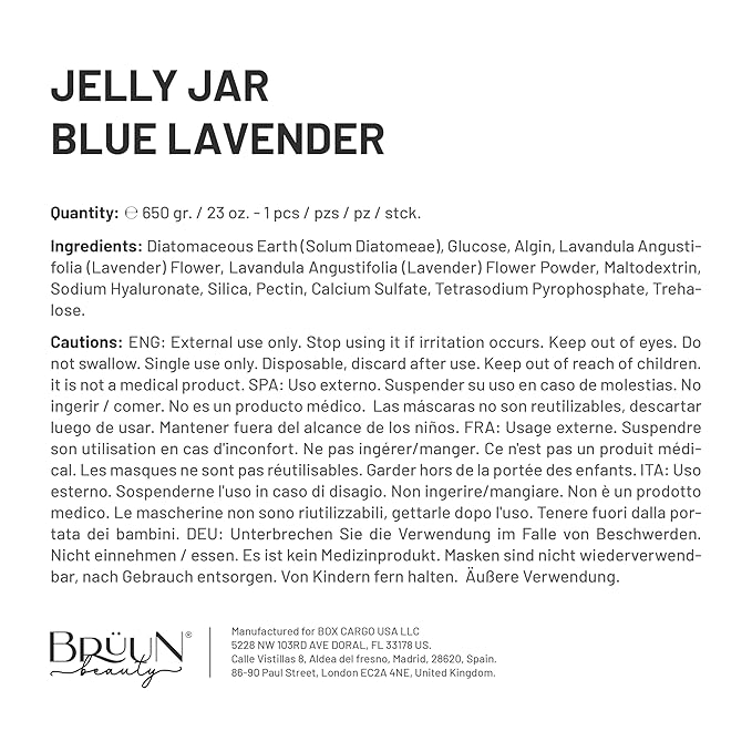 BRÜUN Jelly Mask Jar Blue Lavender Peel-Off Face Care Rubber Mask | 23 fl oz - Image 7