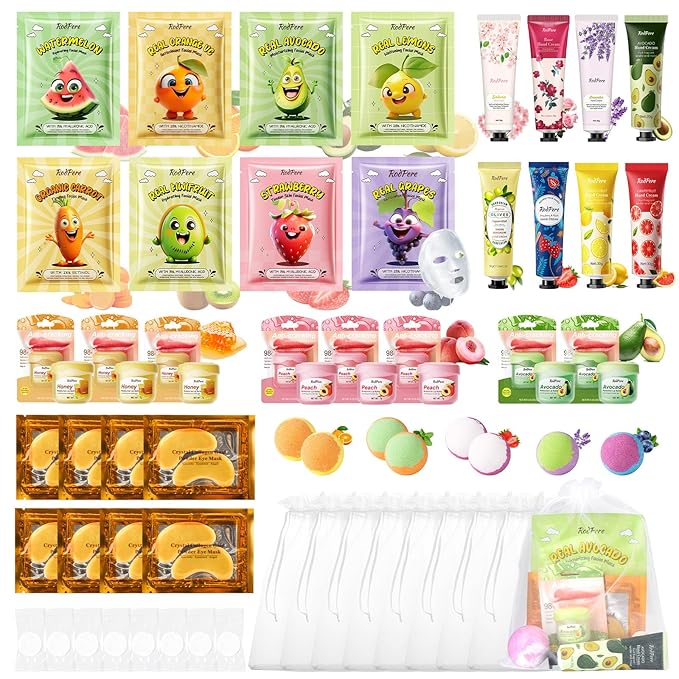 56PCS Spa Party Supplies For Girls, Spa Birthday Party Favors For 8 People by Unknown