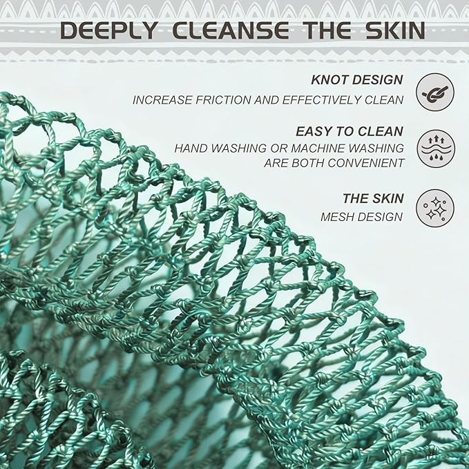SPMKTBOZAI African Net Sponge Authentic, Loofah Exfoliating Body Scrubber Bath - Image 4