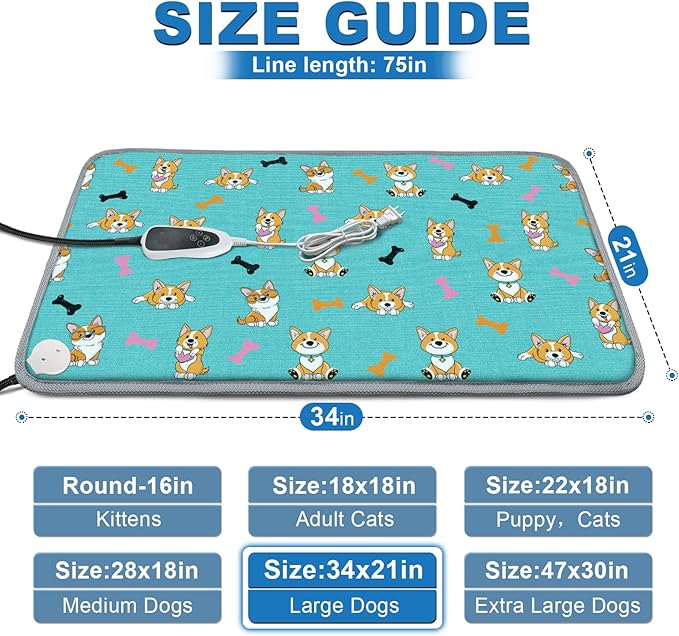 GOLOPET Large Dog Heating Pad 34x21in - Image 2