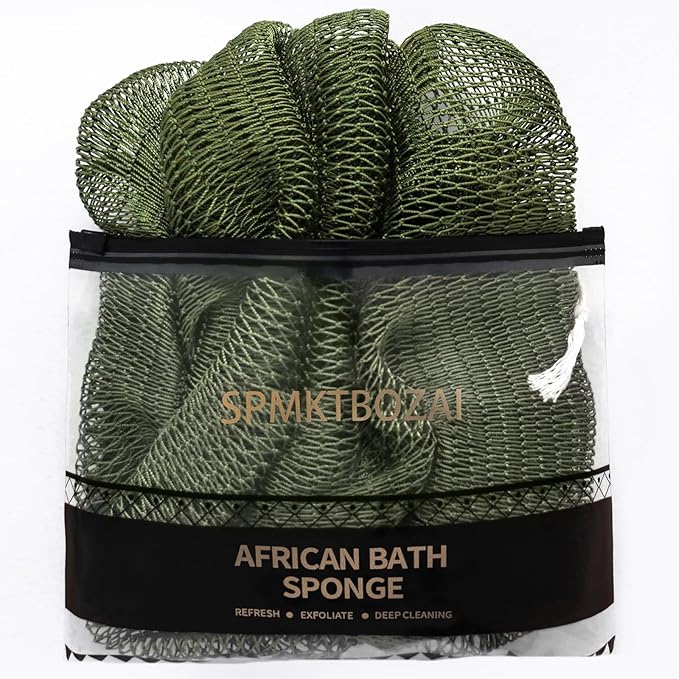 SPMKTBOZAI African Net Sponge Authentic, Loofah Exfoliating Body Scrubber Bath by SPMKTBOZAI