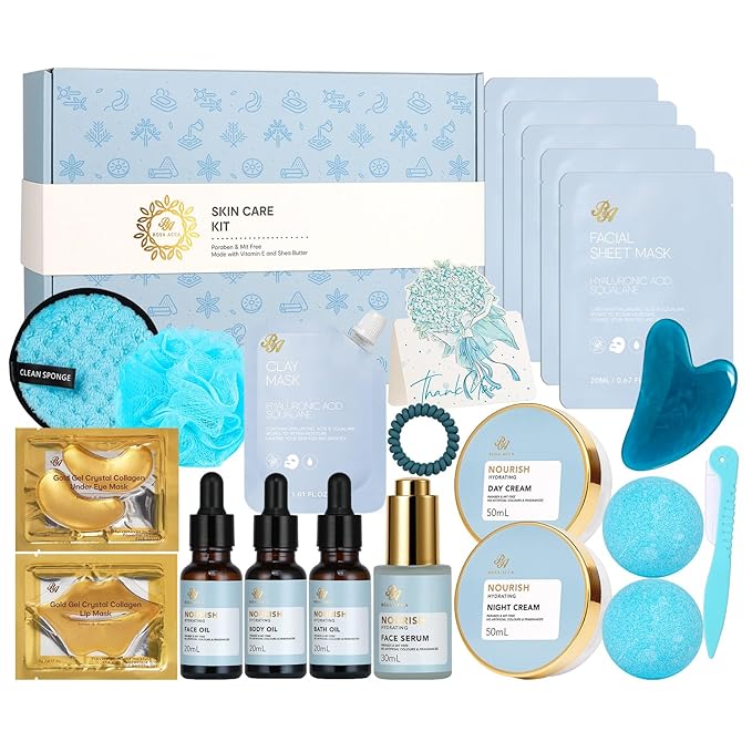 23 Pcs Mother's Day Gifts for Mom, Ylang Facial Skin Care Gift Set, Bath and by RAROSAACCA