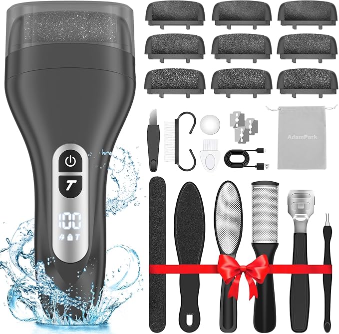 Electric Callus Remover for Feet, Professional Pedicure Kit Rechargeable Foot by AdamPark