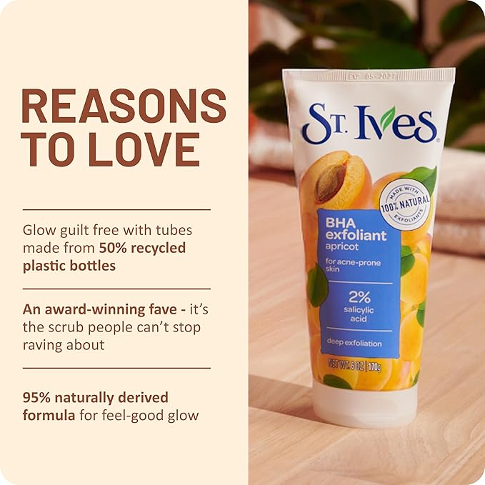 St. Ives Acne Control Apricot Face Scrub, Deep Exfoliator Skin Care, Prevents - Image 7
