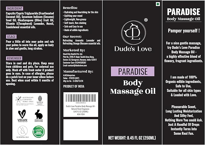 Organic - Lavender Floral Edible Full Body Massage Oil - Relaxing, Calming | No - Image 8
