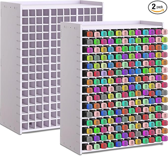 2 Pack Marker Storage Organizer, 360 Slots Total Art Supply Holder by Sunnychicc