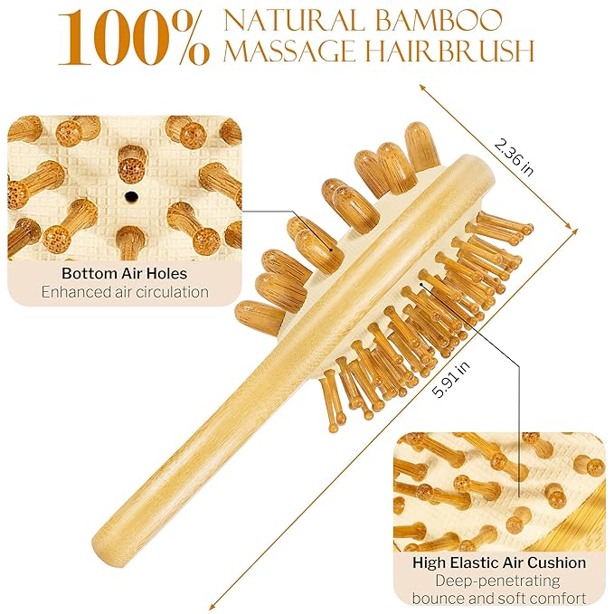 STYLEMATE 2-in-1 Mini Bamboo Hair Brush - Image 4