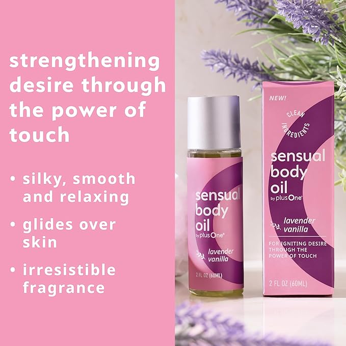 plusOne Sensual Body Oil – Lavender Vanilla Massage & Intimate Oil – - Image 2