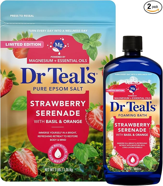 Dr Teal's Limited Edition Strawberry Serenade Pure Epsom Salt and Foaming Bath by DrTeals