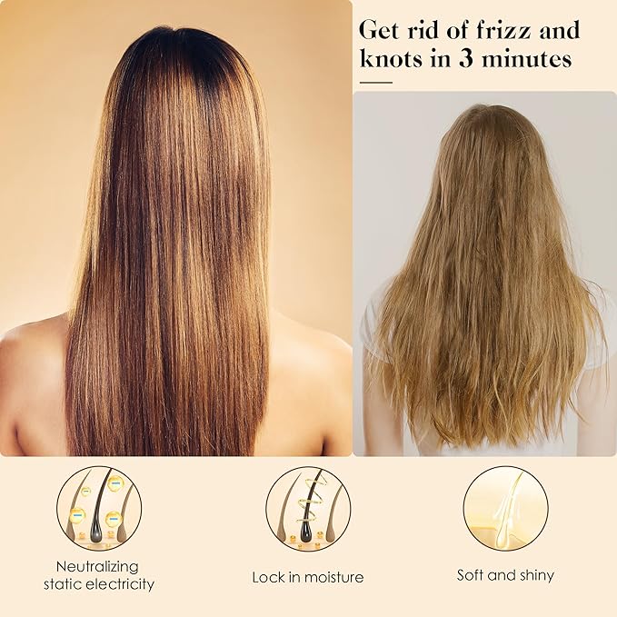 GAINWELL Bamboo Hair Brush for Hair Growth, Natural Bamboo Bristles Detangling - Image 2