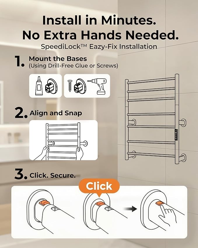 Foldable Heated Towel Rack, Dual-Zone Electric Towel Warmer Rack - Image 6