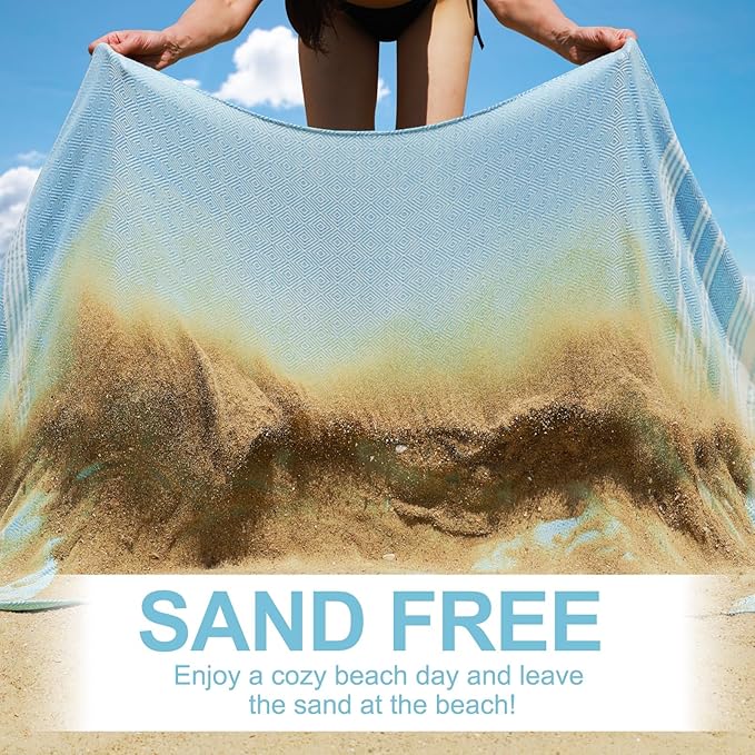 Genovega 6 Oversized Turkish Beach Bath Towel Set Bulk 74"x38" Extra Large Sand - Image 3