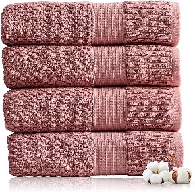 NY Loft 100% Cotton Bath Towel 4 Pack | Super Soft & Absorbent Quick-Dry Bath - Image 9