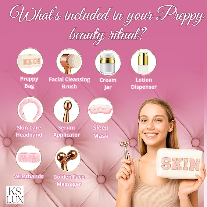 Preppy skincare set women, cute skin care kit - Image 3