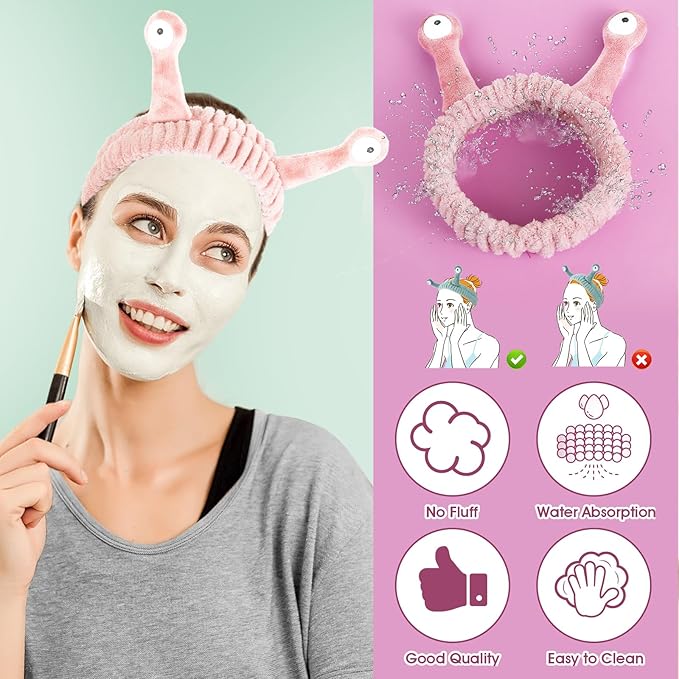 WLLHYF Spa Headband Facial Makeup Head Band Microfiber Soft Coral Fleece Head - Image 5