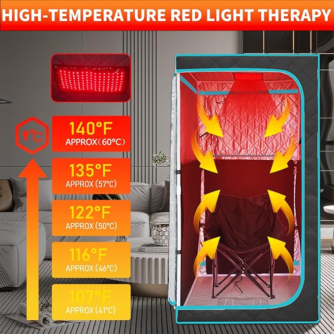 Portable Infrared Sauna for 1 Person, Remote Temperature Control, Heated Foot - Image 2