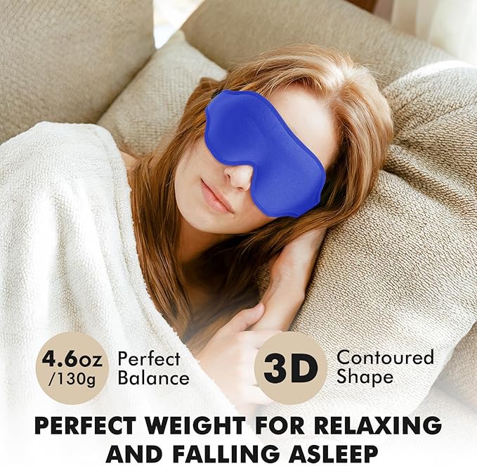 Sleep Eye Mask for Men Women, Weighted Sleeping Mask for Side Sleeper, Travel - Image 2