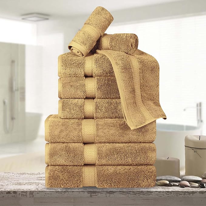 Superior Egyptian Cotton Pile 9 Piece Towel Set, Includes 3 Bath, 3 Hand by SUPERIOR