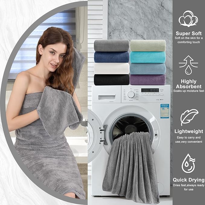 4 Pack Washcloths Set 13"x13", Highly Absorbent & Quick Dry Premium Towel - Image 3