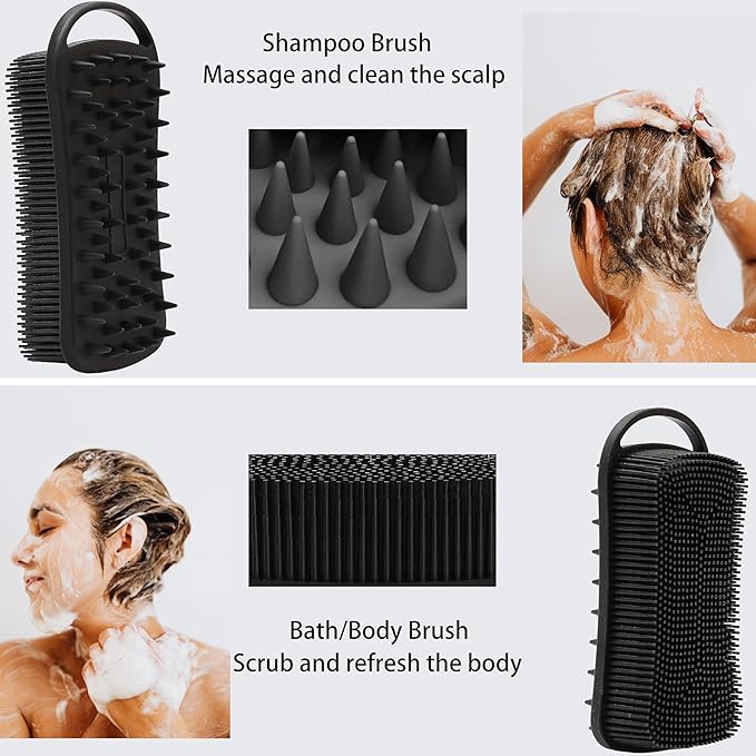 2 PC Silicone Body Scrubber, 2 in 1 Exfoliating Shower Bath Scrubber, Soft - Image 9