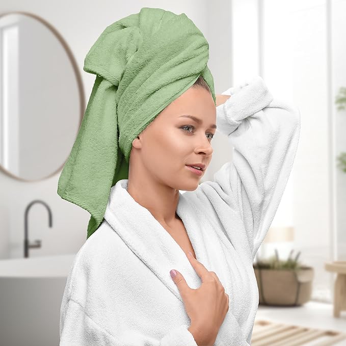 Avalon Towels Green Bath Towels Set of 4 pcs, 100% Cotton Towel Absorbent and - Image 2