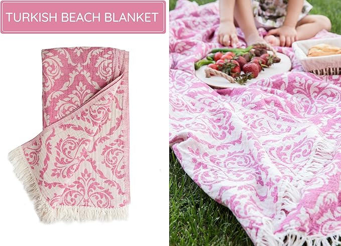 Turkish Beach Towel – 100% Cotton, Quick Dry, Lightweight, Soft Oversized Beach - Image 9