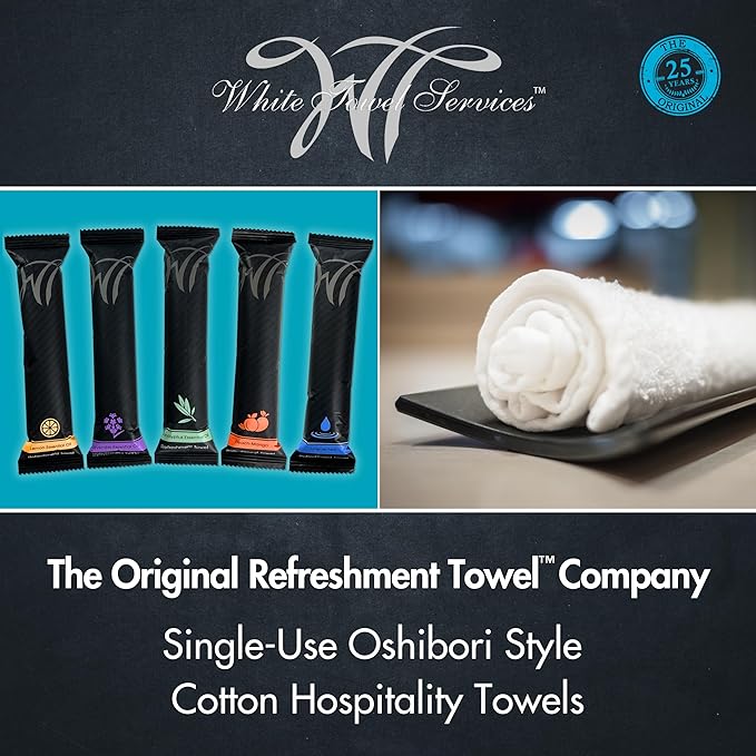 White Towel Services 8" x 8" in Moist Cotton Towel Individually Wrapped - Image 2