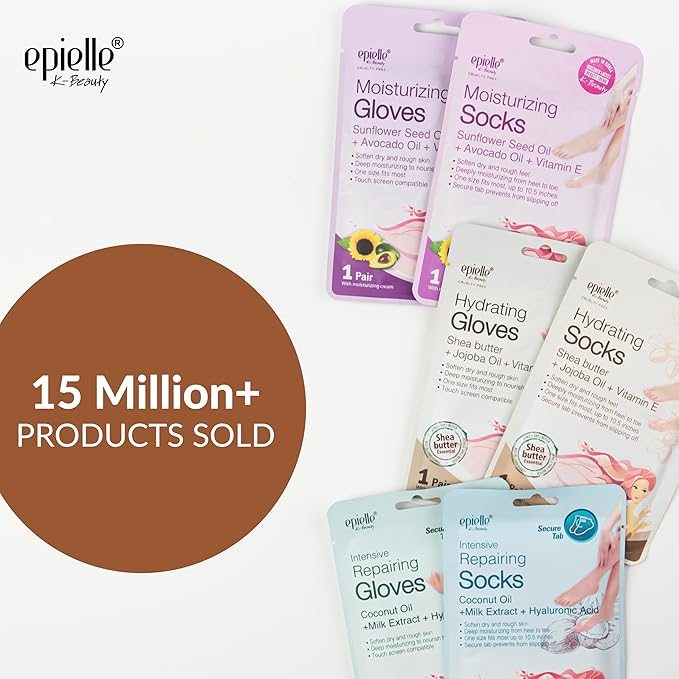Epielle Hydrating Foot Mask 6 Pairs, Relieve and Soften - Image 2