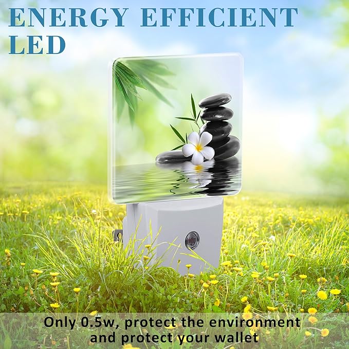 Plug in Night Lights Spa Concept Zen Stones Nightlight Plug Into Wall Dusk to - Image 6