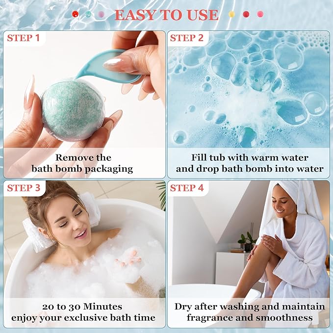 Bath Bombs for Women Gift Set, Handmade Bubble Bath & Fizzy, for Bubble Bath Spa - Image 5