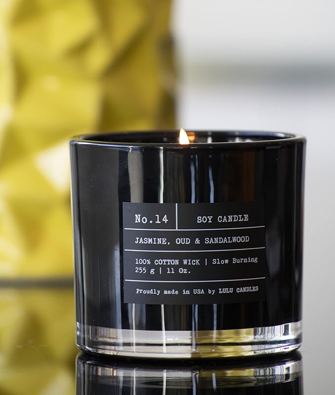 Lulu Candles | Jasmine, Oud & Sandalwood | Luxury Scented Soy Jar Candle | Hand - Image 3