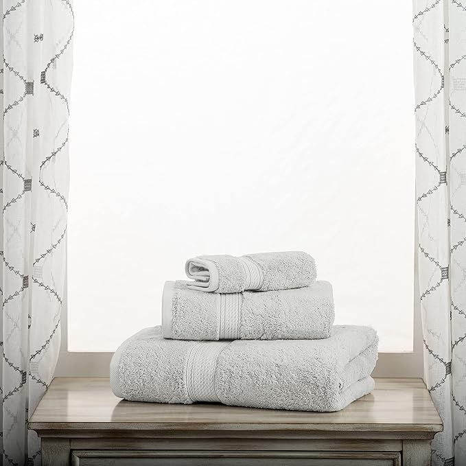 SUPERIOR Egyptian Cotton Pile 3 Piece Towel Set, Includes 1 Bath, 1 Hand - Image 2