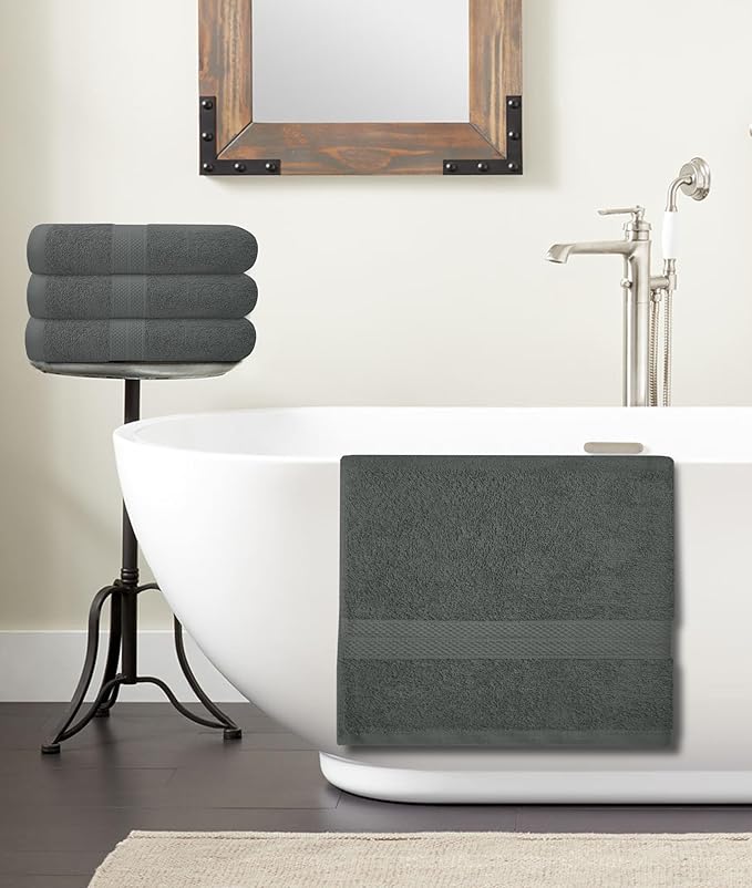 Avalon Towels Bath Towels for Bathroom 100% Cotton Grey Bathroom Towels Pack of - Image 7