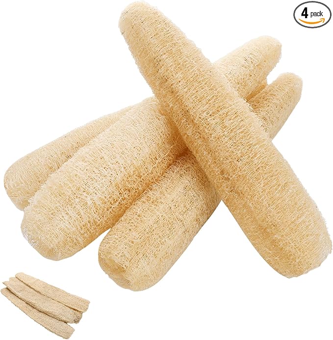 15.7-19.7 inches Natural Loofah Sponges Pack of 4 by ZhouBoat