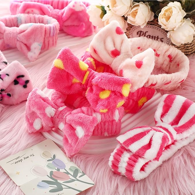 Tigeen 52 Pieces Spa Headband for Washing Face Bulk Soft Coral Fleece Skincare - Image 5