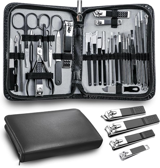 Manicure Pedicure Kit Professional 30pcs Complete Nail Care kit，fingernail and by AndreaBeautyLife
