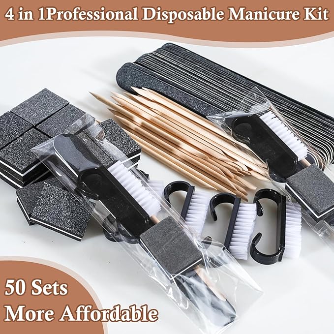 50 Sets Disposable Manicure Kit Basics 4 Piece Nail Kit - Image 6