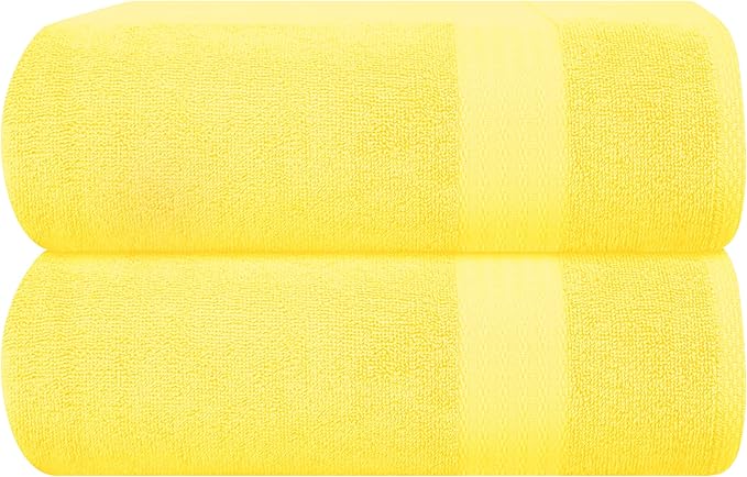 GLAMBURG Premium Cotton Oversized 2 Pack Bath Sheet 35x70-100% Pure Cotton by GLAMBURG