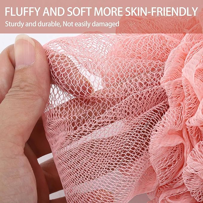 BTYMS 4 Pieces Shower Loofahs Exfoliating Sponge Body Scrubber 75g/pc Bath - Image 2