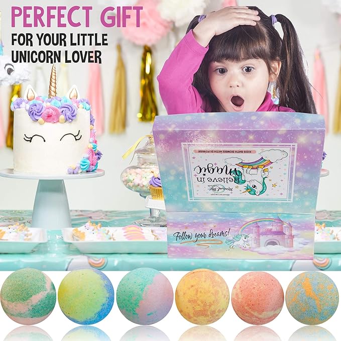 Bath Bombs for Kids with Surprise Inside, Unicorn Bath Bombs for Girls with - Image 7