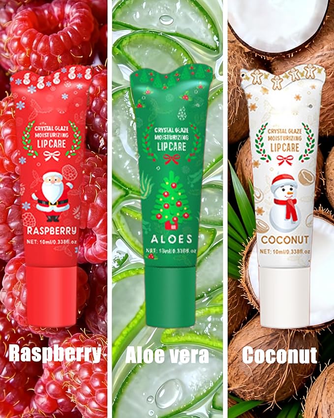 Christmas Moisturizing Lip Balm Gift Set, Non-sticky Long Lasting Clear Jelly - Image 2