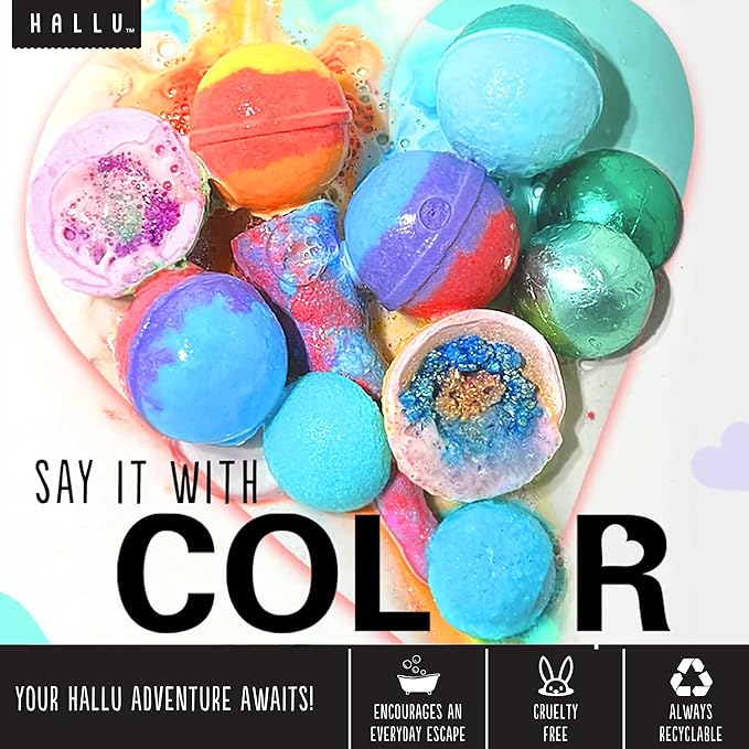Hallu Mermaid Large Bath Bomb, Citrus Peony and Amber Scent, 140 g - Image 6